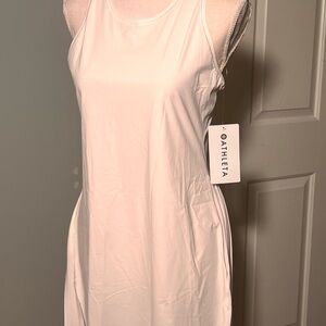 Athleta Match Point Pleated Dress in White